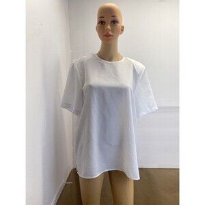 Karen Scott Women’s‎ White Top Size L Short Sleeve Shirt Pre Owned